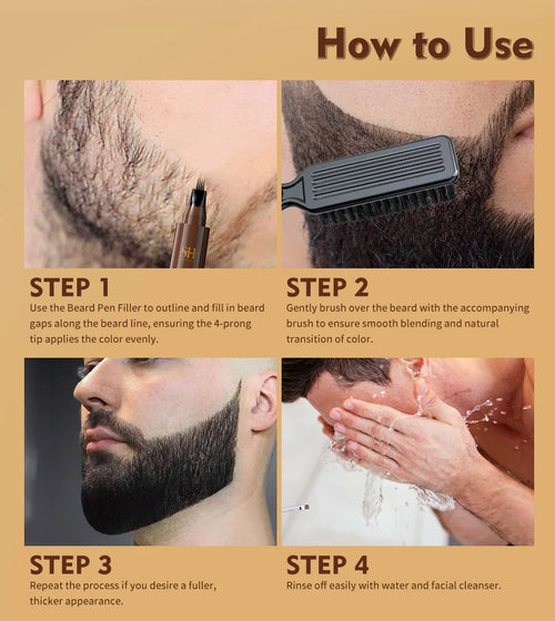 Waterproof Fibre Beard Pen Filler
